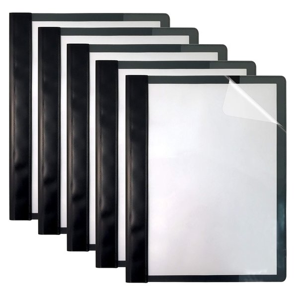Better Office Products Clear Front Report Covers, Letter Size, Poly Back Cover, with Fasteners, Black, 25PK 36025